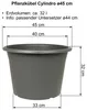 MePla - Pflanzkübel Cylindro ø 45 anthrazit Produktbild-Vorschau 2