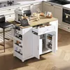 A kitchen island with storage and a fold-out table in a modern kitchen. Podgląd zdjęcia produktu