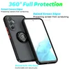 A smartphone case with a ring holder is shown, with text highlighting its protective features. Produktbild-Vorschau