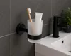 ROUND BLACK Zahnputzbecherhalter aus Edelstahl mit Becher Produktbild-Vorschau 3
