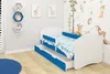 Kinderbett Jugendbett mit Matratze in Weiß / Blau ACMA II Produktbild-Vorschau 2