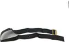 A black belt with a gold buckle is laid out on a white background. Produktbild-Vorschau