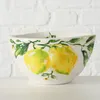 A white ceramic bowl with a hand-painted lemon and leaf design. Anteprima dell’immagine prodotto