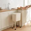 WELLHAUS Muelleimer Slim Beige mit Deckel Klick Rollen und Produktbild-Vorschau 11