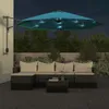 Wand-Sonnenschirm mit LEDs Meerblau 290 cm , Markisen Produktbild-Vorschau 3
