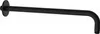 A black shower arm and flange against a white background. Produktbild-Vorschau