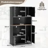 A diagram showing the dimensions of a black cabinet. Náhľad obrázku produktu
