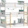 Homestyle4u Etagenbett 90x200 Hochbett Dreifachbett Weiß Produktbild-Vorschau 14