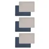 6er Set Platzmatte Kunstleder 45 x 30 cm Navy & Grau Produktbild-Vorschau 1