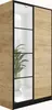 A wardrobe with a wood-like finish and mirrored doors. Produktbild-Vorschau