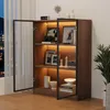 MERAX Vitrine en verre Sideboard avec éclairage LED et 3 Voir les images du produit 5
