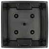 Top-down view of the inside of a black square plastic planter pot. Podgląd zdjęcia produktu