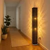LED Textil Stehleuchte, schwarz, blattgold, H 118 cm Produktbild-Vorschau 3