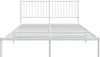 vidaXL Postel s čelem kovová bílá 160x200 cm Náhled obrázku produktu 4