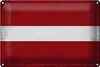 Blechschild Flagge Lettland 30x20cm Flag of Latvia Vintage Produktbild-Vorschau 1