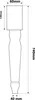 A technical drawing of a wooden furniture leg with dimensions indicated. Náhled obrázku produktu