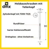DMX - viti a testa bombata 5x80 - viti da costruzione - set Anteprima dell’immagine prodotto 2
