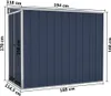 vidaXL Capanno attaccato antracite 118x194x178 cm Acciaio Anteprima dell’immagine prodotto 9