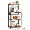 A kitchen baker's rack with various appliances and kitchenware displayed on its shelves. Náhled obrázku produktu
