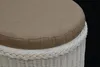 KRINES HOME  Rattan Bad Hocker Wäschekorb Rund Weiß mit Produktbild-Vorschau 13