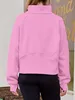 ASKSA Sweatshirt femme col montant zippé pull uni polaire Voir les images du produit 3
