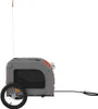 vidaXL Fahrradanhänger Hunde Orange und Grau Oxford-Gewebe Produktbild-Vorschau 5