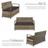 tectake® Rattan-Gartenbank 2-Sitzer wetterfest Stauraum Produktbild-Vorschau 3