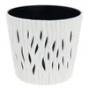 A white planter pot with a black interior, shown against a white background. Podgląd zdjęcia produktu