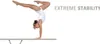 A gymnast performing a handstand on a balance beam with text overlay. Anteprima dell’immagine prodotto