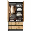 Kleiderschrank Novela, Anthrazit / Wotan2-türig | Moderner Produktbild-Vorschau 5