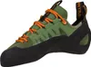 Schnür-Kletterschuh "Tarantulace" von La Sportiva in grün mit orangefarbenen Schnürsenkeln und schwarzer Gummisohle. Produktbild-Vorschau