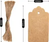 INF Etichette Regalo in Carta Kraft con Spago - 100 Pezzi Anteprima dell’immagine prodotto 3