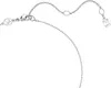 A close-up of a silver necklace chain with a clasp and a small charm. Produktbild-Vorschau