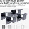 A set of black handrail brackets and mounting hardware on a white background. Náhľad obrázku produktu