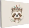 Wanddeko 60x40 cm - Kinder Bohemian - Faultier - Boho, Produktbild-Vorschau 1