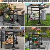 COSTWAY Grilltisch mit klappbarer Tischplatte, Beweglicher Produktbild-Vorschau 3