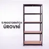 IvoQ Regál černý - Kovový úložný regál - Skladový regál - Náhled obrázku produktu 5