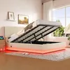 Polsterbett 180x200 mit LED-Beleuchtung Stauraumbett Beige Produktbild-Vorschau 7