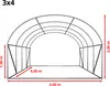 A diagram of a greenhouse structure with dimensions indicated. Produktbild-Vorschau
