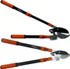 Three garden shears are displayed against a white background. Produktbild-Vorschau