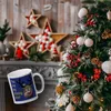 Weihnachten Glitzer-Kaffeebecher mit Rentier Motiv in Blau Produktbild-Vorschau 3
