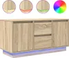 A light brown wooden TV cabinet with LED lighting underneath. Náhled obrázku produktu