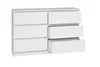 A white dresser with six drawers, three of which are open, against a white background. Anteprima dell’immagine prodotto