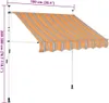 vidaXL Store rétractable manuel 100 cm jaune bleu rayé Voir les images du produit 6
