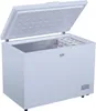 A white Beko chest freezer with its lid open, showing some containers inside. Produktbild-Vorschau