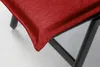 Close-up of a red cushion on a black frame. Produktbild-Vorschau