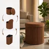Relaxdays Hocker van fluweel, zitbankje met opbergruimte, Productafbeelding-voorbeeld 6