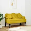 vidaXL Lavice s polštářem žlutá 120,5x65x75 cm sametová Náhled obrázku produktu 2