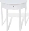 vidaXL Konzolový stolík so zásuvkou Half Round White Náhľad obrázku produktu 1