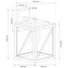 A technical drawing with dimensions of a wall-mounted lantern. Anteprima dell’immagine prodotto